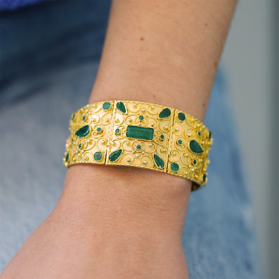 emerald 7 Panel Bracelet