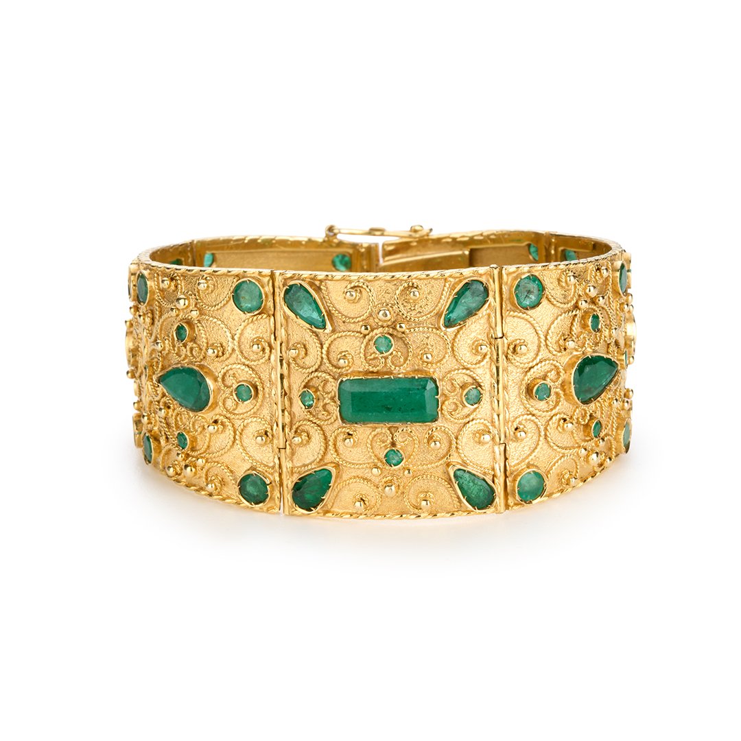 emerald 7 Panel Bracelet