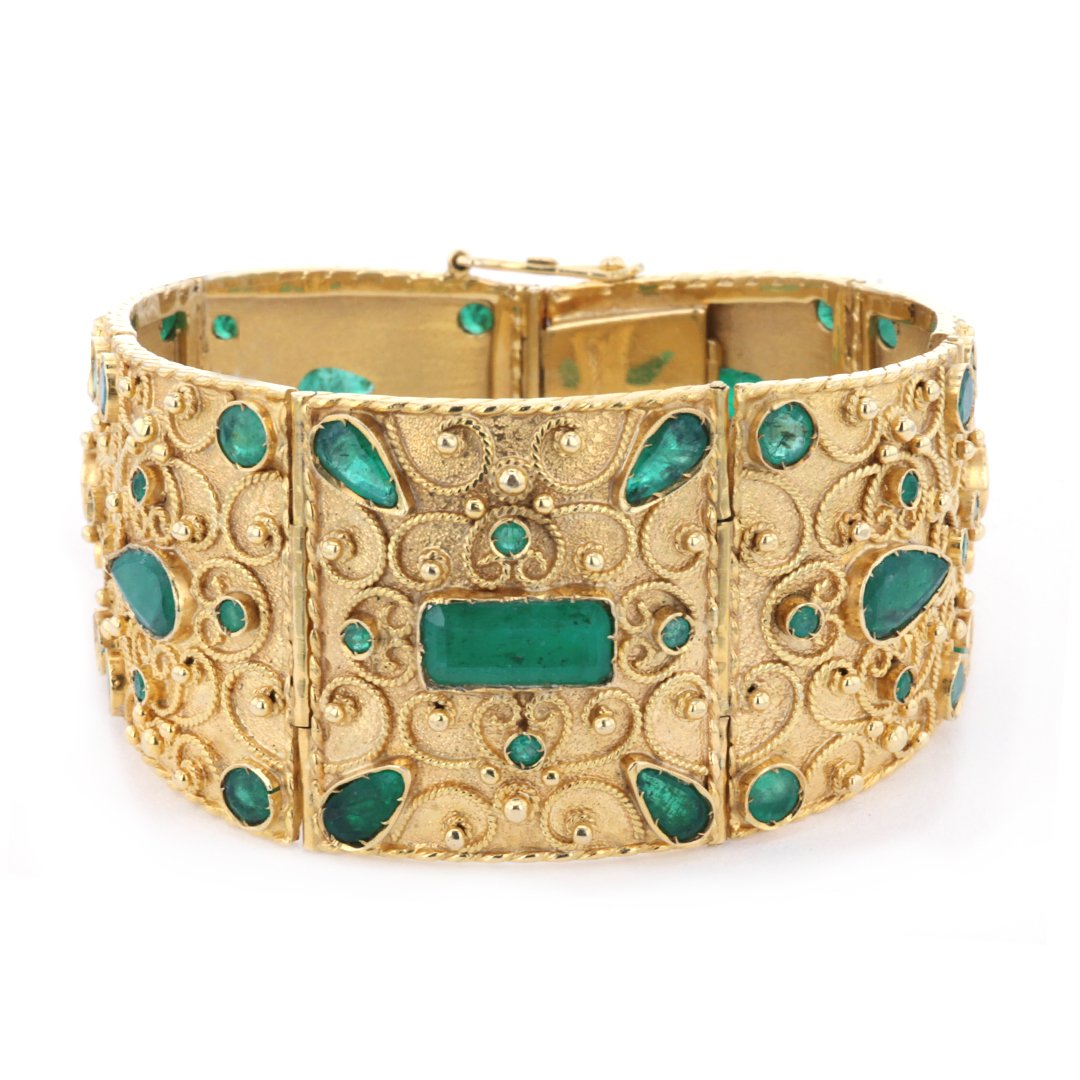 emerald 7 Panel Bracelet