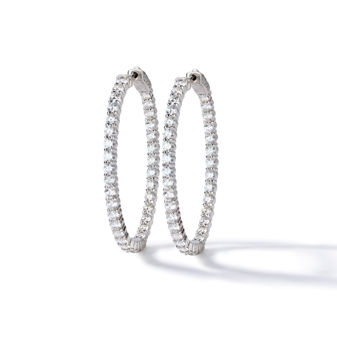 6.50 ctw Diamond Inside-Out Hoop Earrings