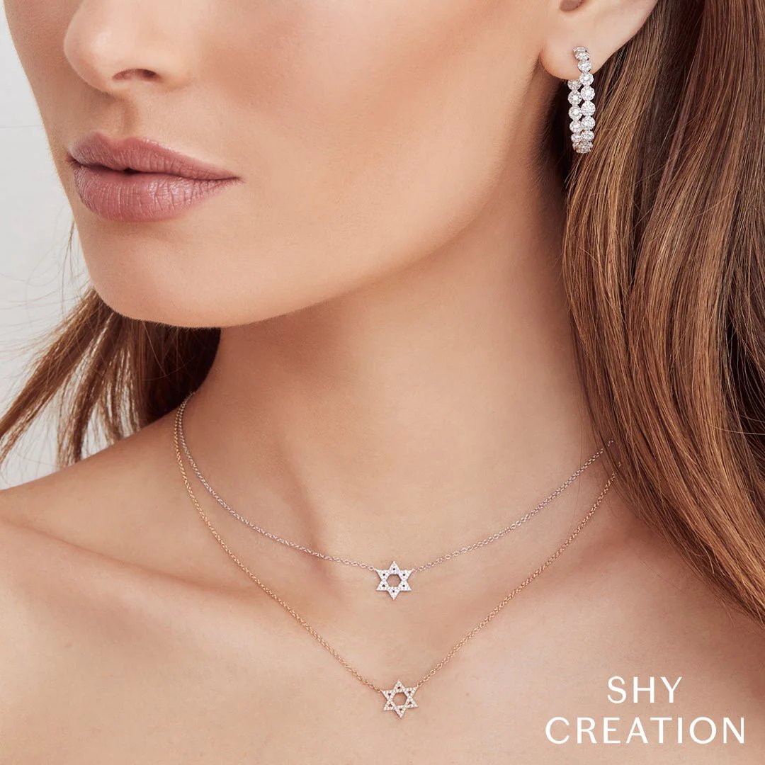 15+3" 0.11 ctw Diamond Star of David Necklace