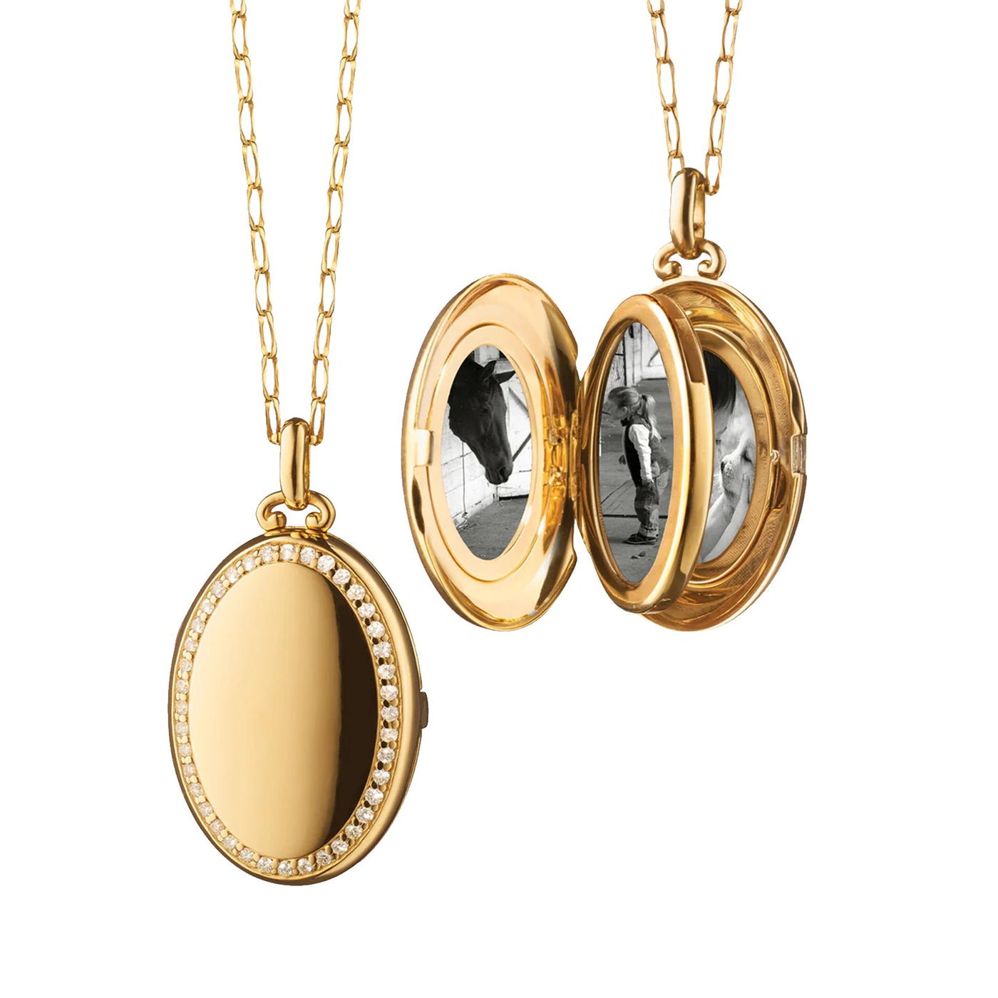 0.33 ctw Diamond Oval Midi Locket Necklace