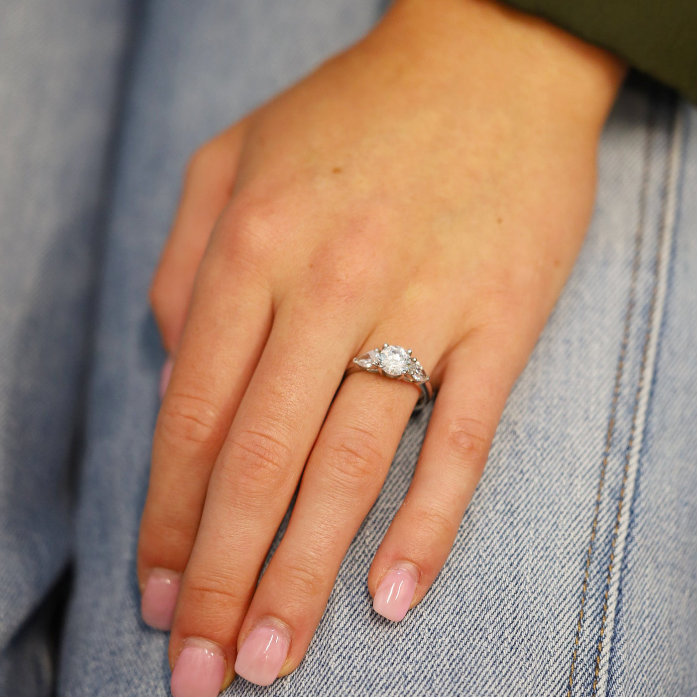0.80 ctw Diamond Three-Stone Engagement Ring