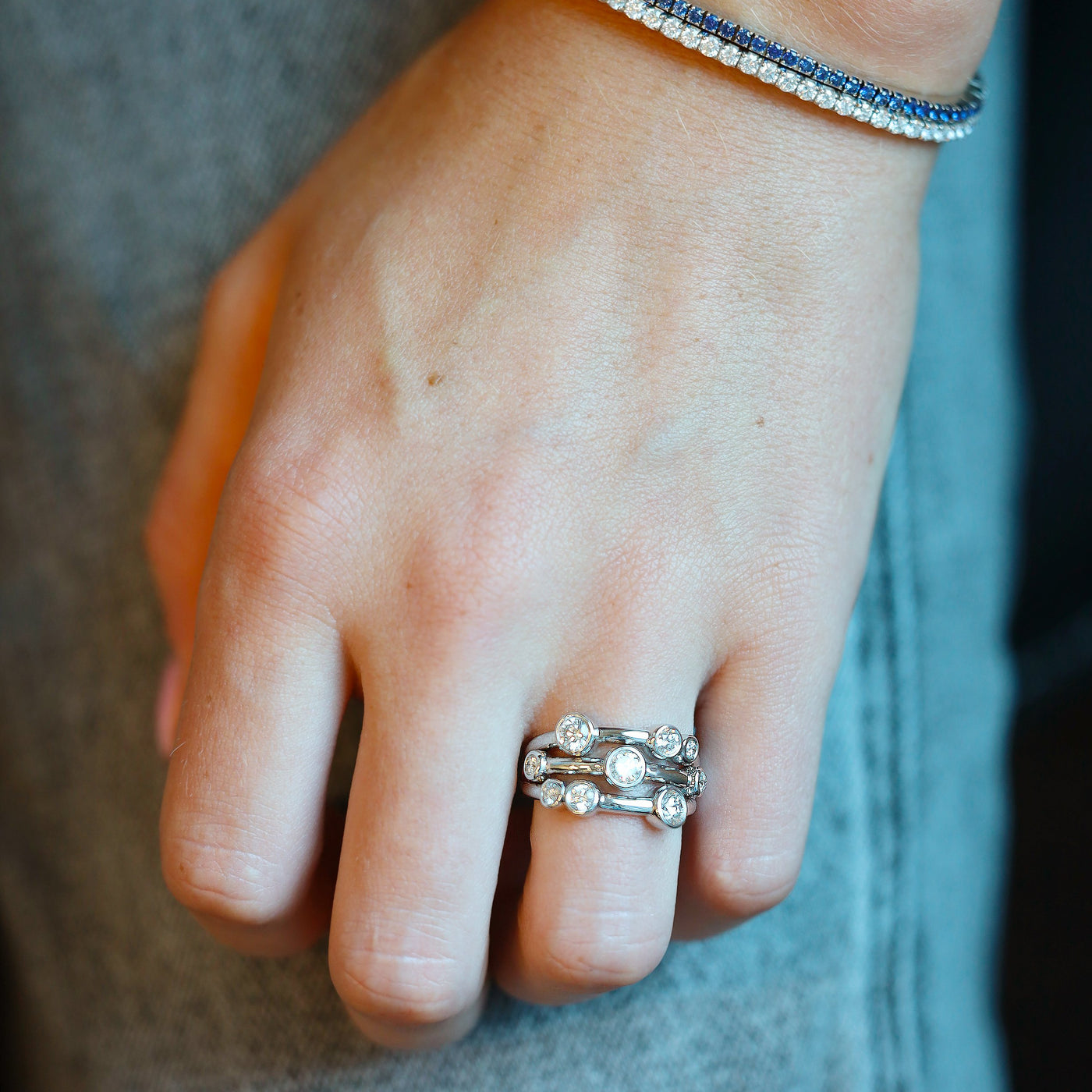 1.10 ctw Diamond Bezel Band