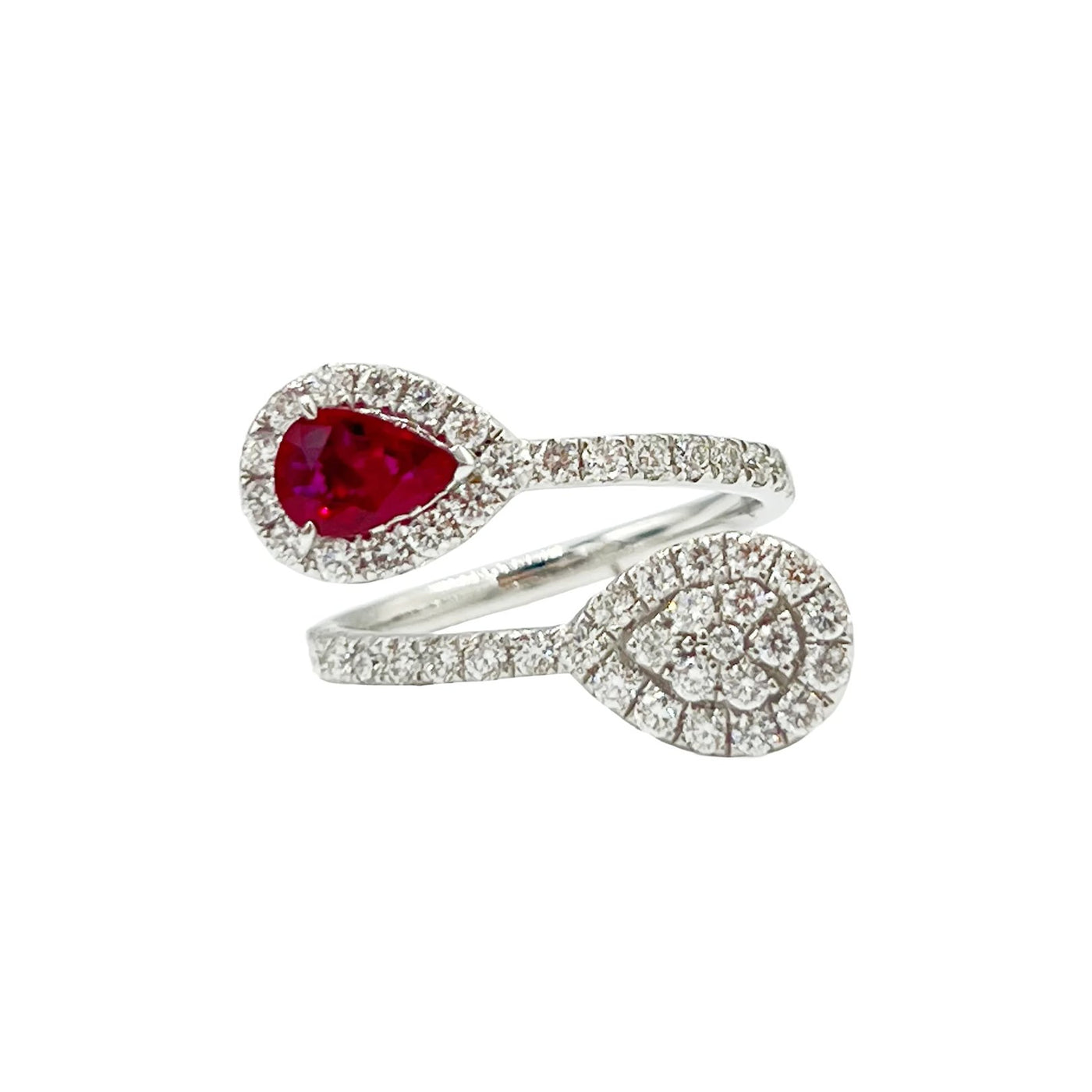 Ruby & Diamond Bypass Ring