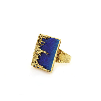 Blue Enamel Ring