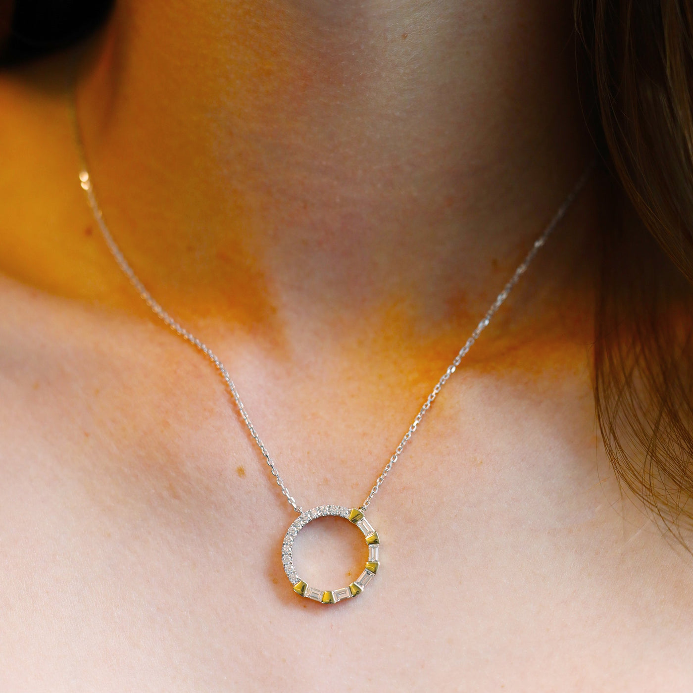0.70ctw Diamond Open Circle Necklace