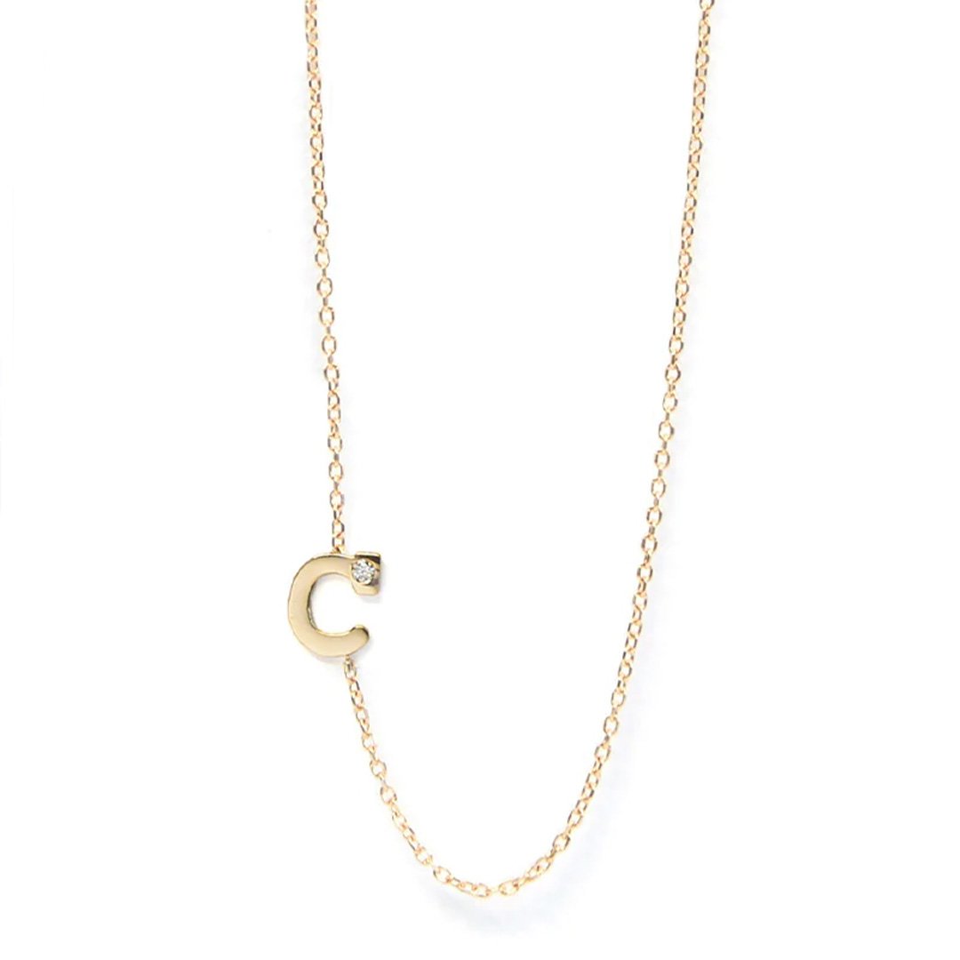 16" 0.01 ctw Diamond Letter "C" Necklace