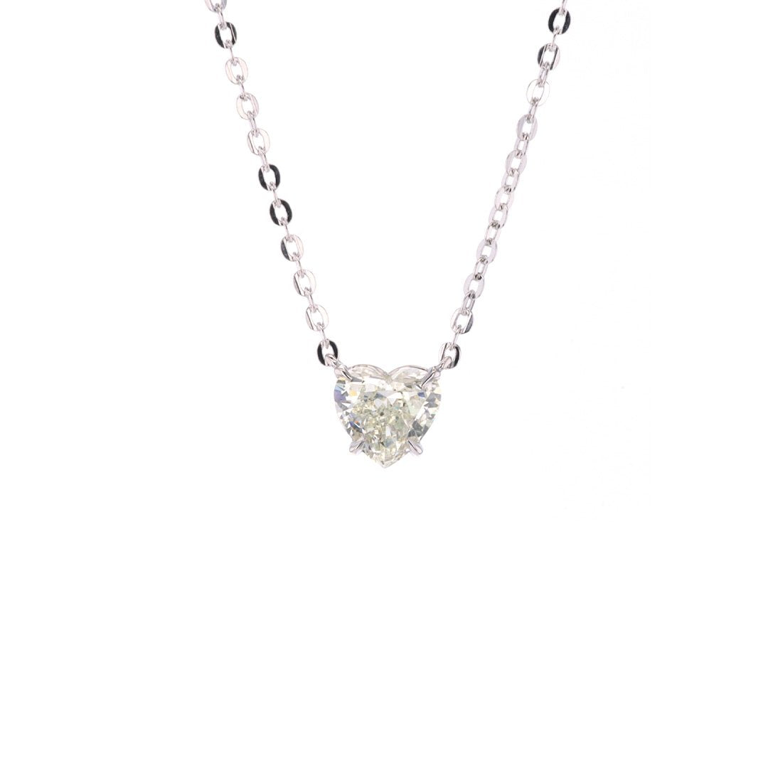 16+2" 1.44 ctw Diamond Heart Necklace