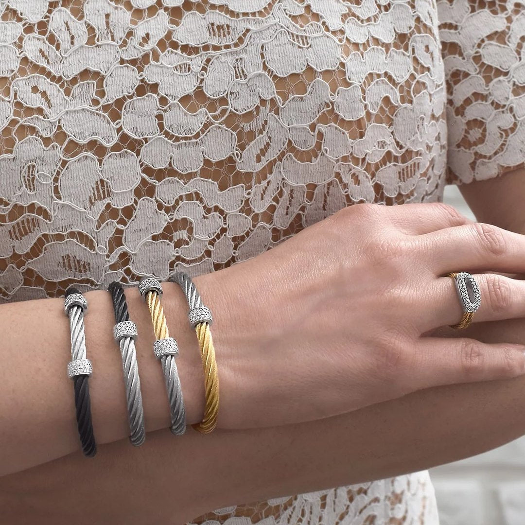 0.13 ctw Diamond Bangle Cable Bracelet