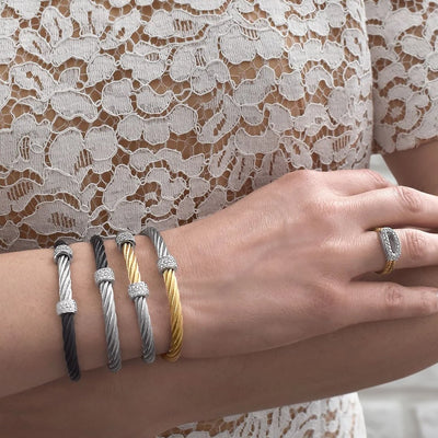 0.13 ctw Diamond Bangle Cable Bracelet