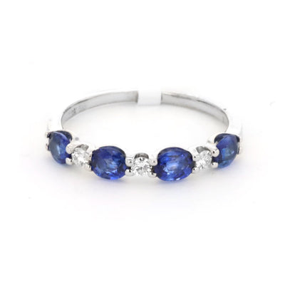 Blue Sapphire & Diamond Band