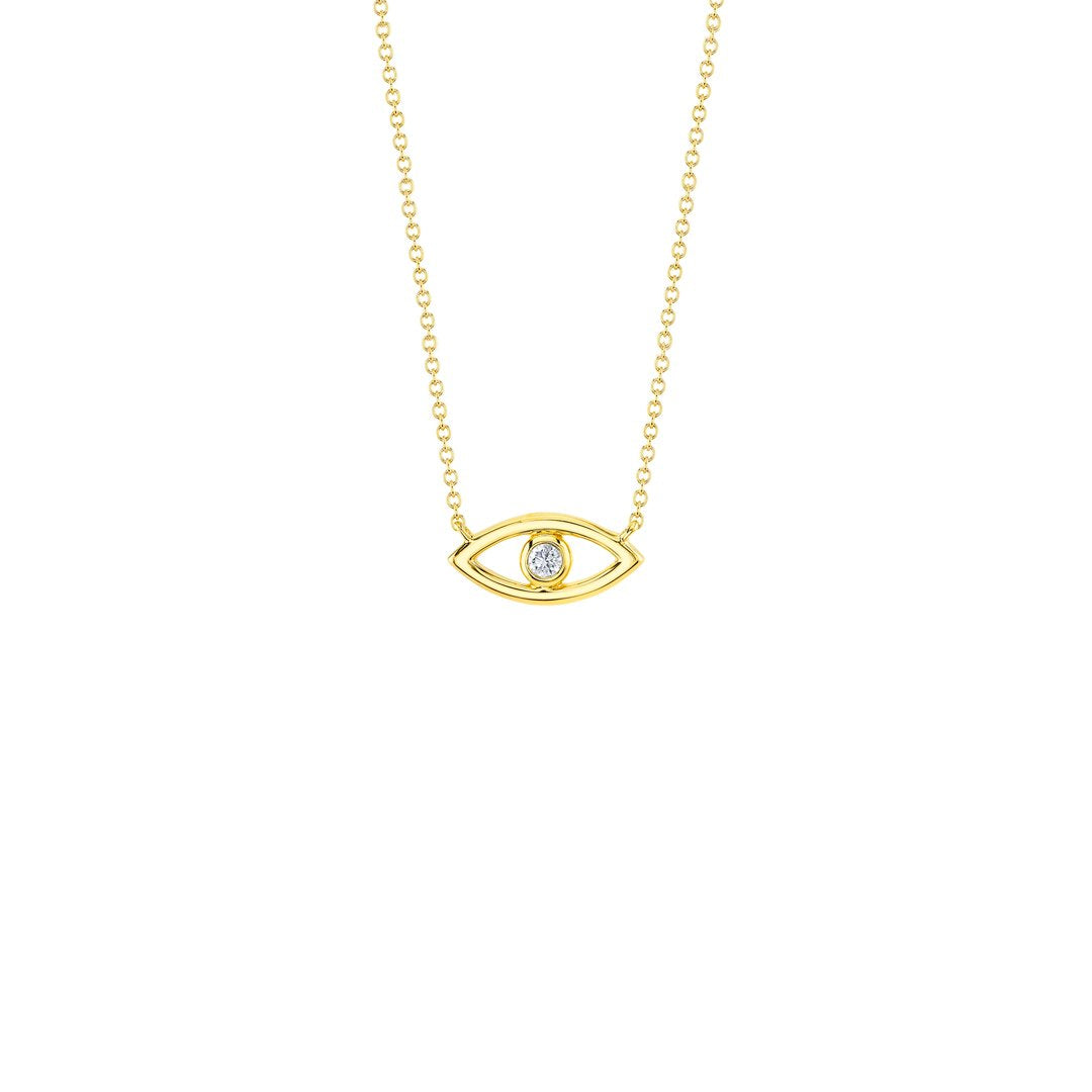 0.04 ctw Diamond Bezel Eye Necklace