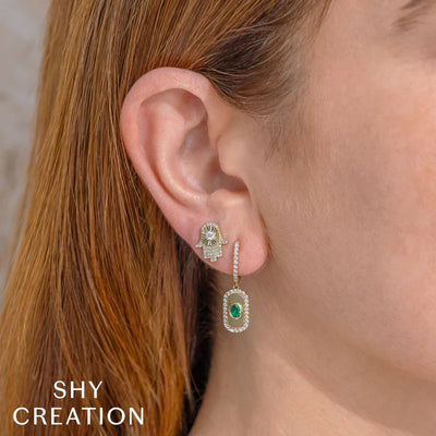 0.30 ctw Diamond Hamsa Earrings