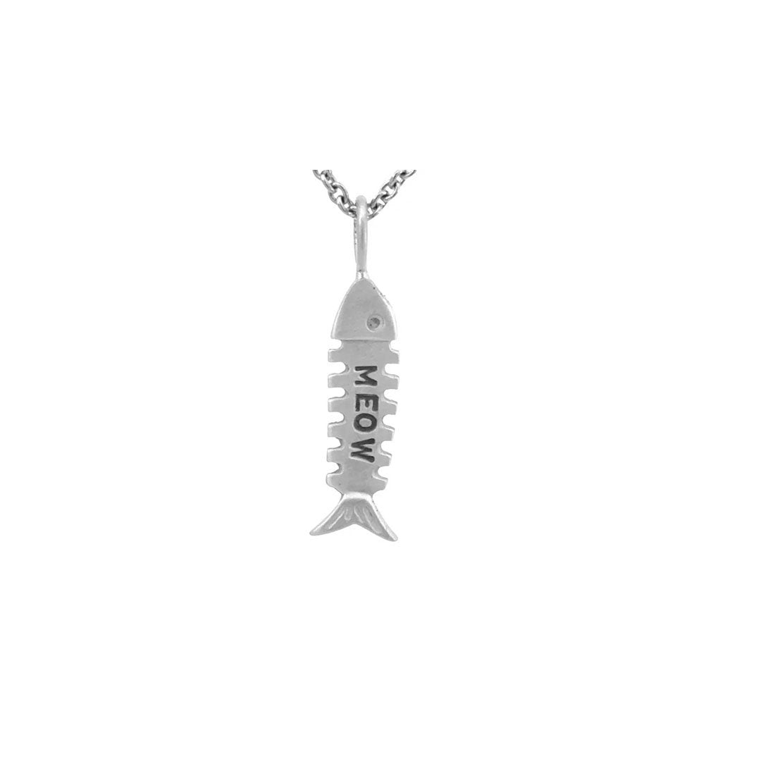 Sterling Silver Cat Meow Pendant
