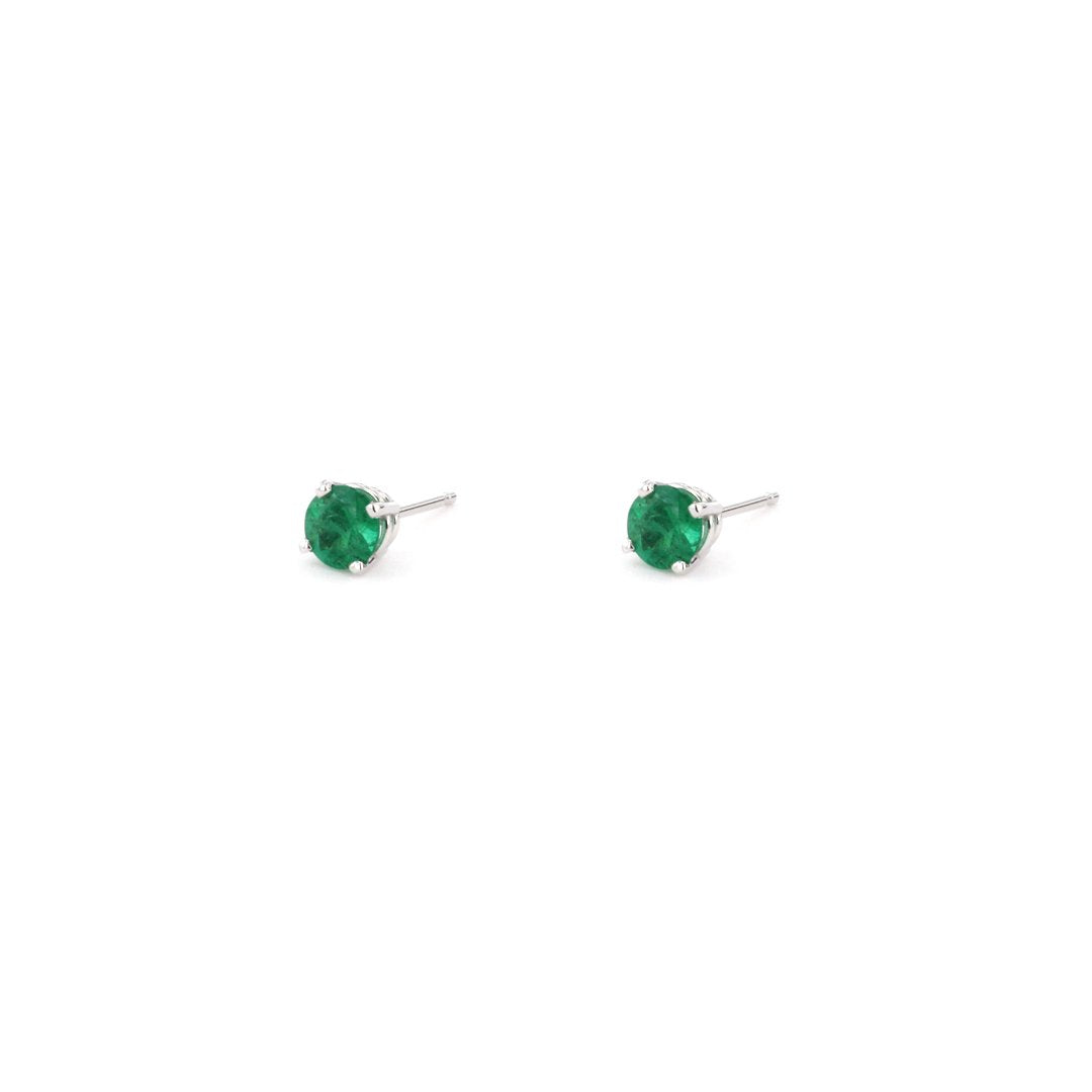 4.5MM Emerald Stud Earrings