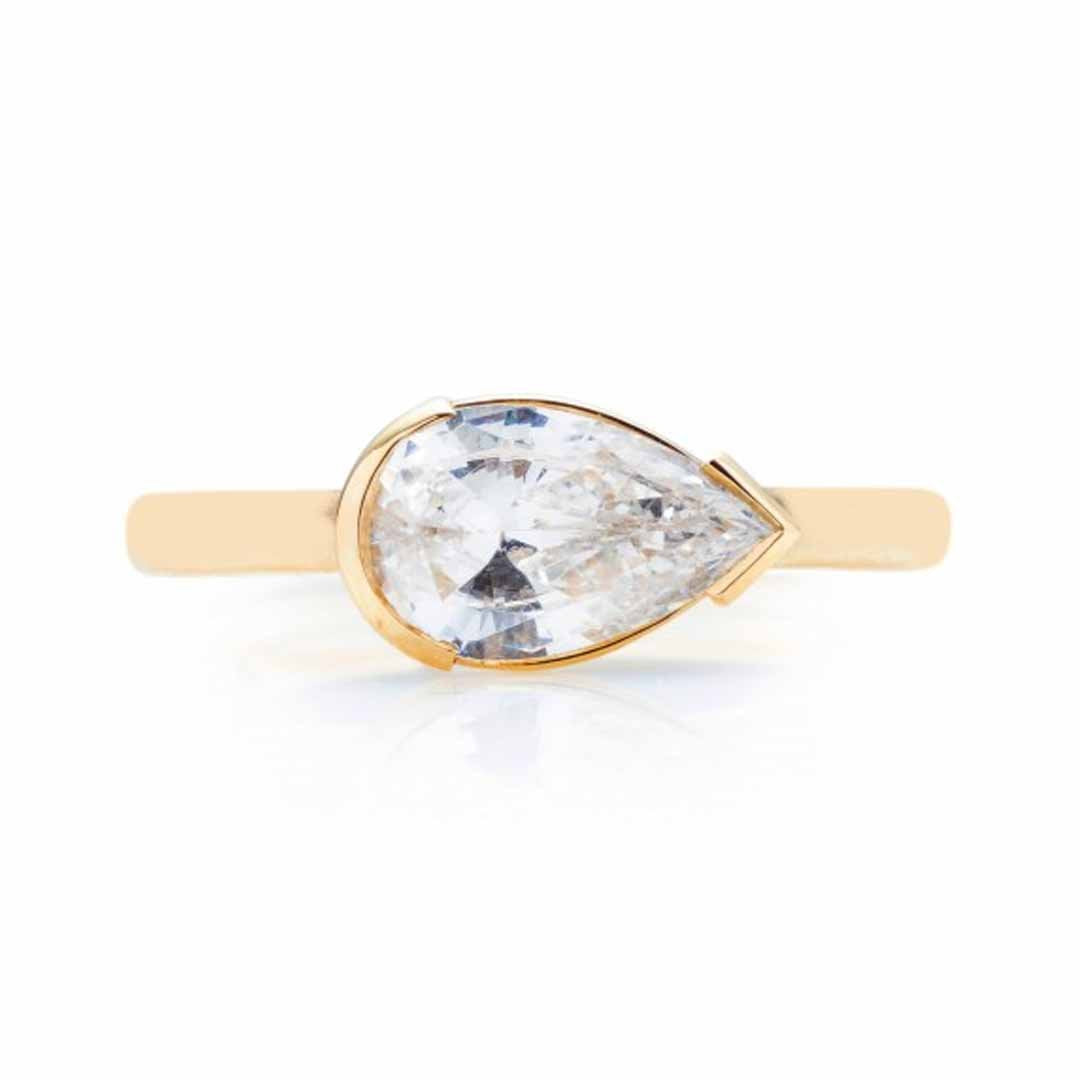 0.01 ctw Diamond Bezel Engagement Ring