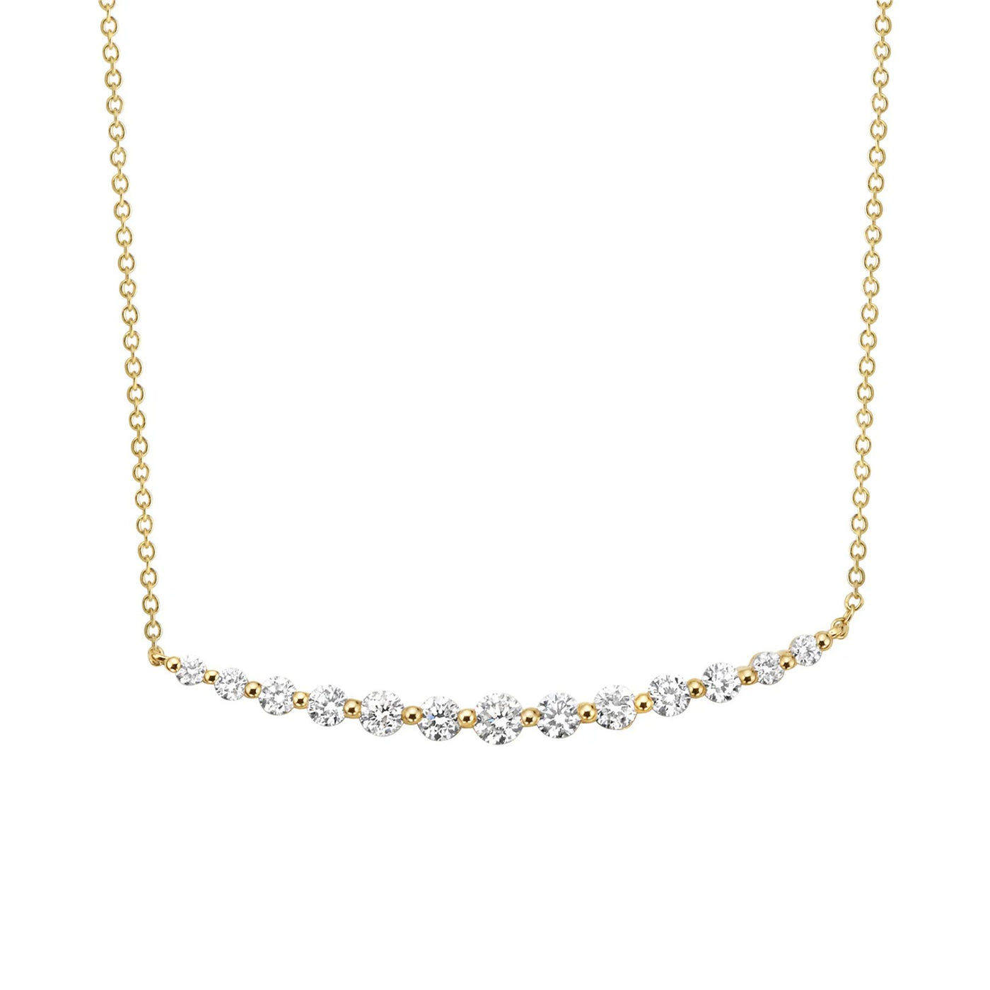 19.5" 0.56 ctw Diamond Curved Bar Necklace