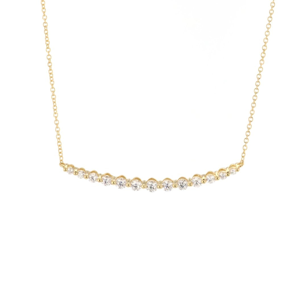 19.5" 0.56 ctw Diamond Curved Bar Necklace