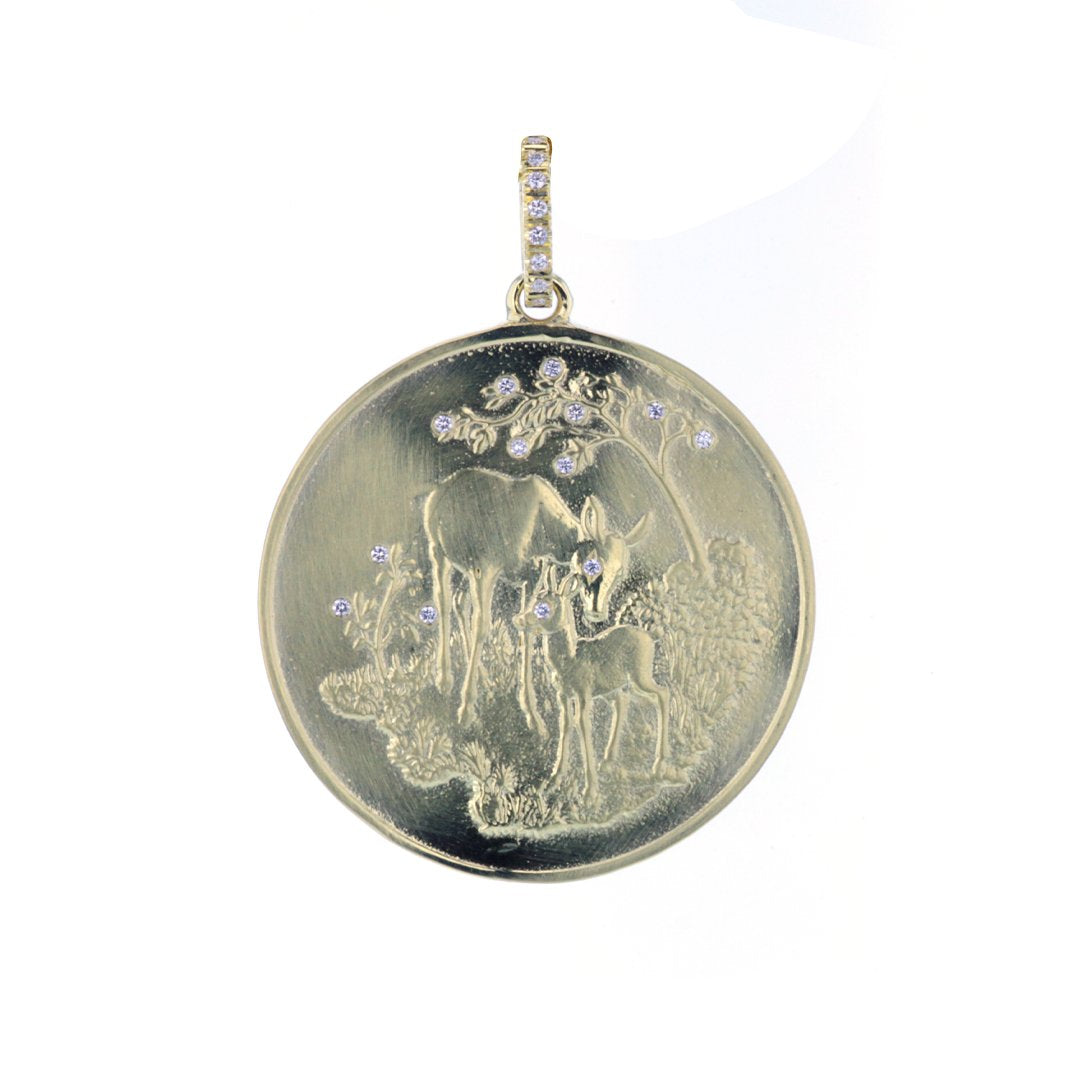 Diamond Doe & Fawn Pendant