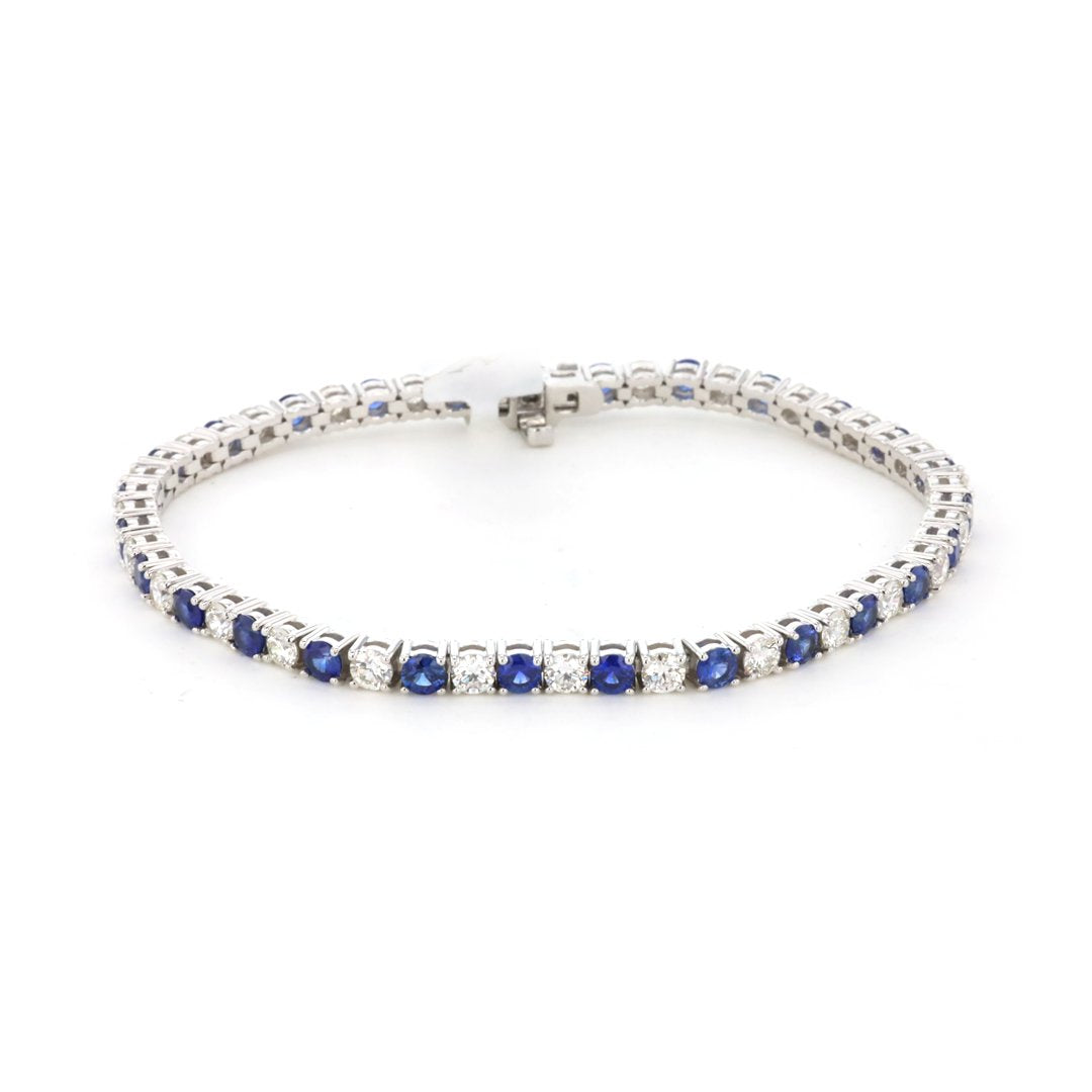 Blue Sapphire & Diamond Bracelet