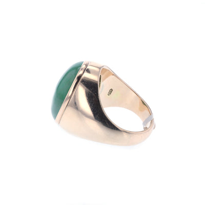 Oval Jade Cabochon Bezel Ring