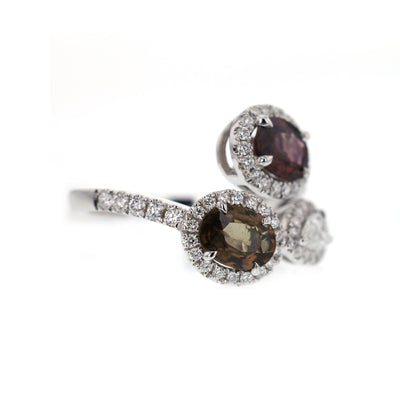 Sapphire & Diamond Halo Ring