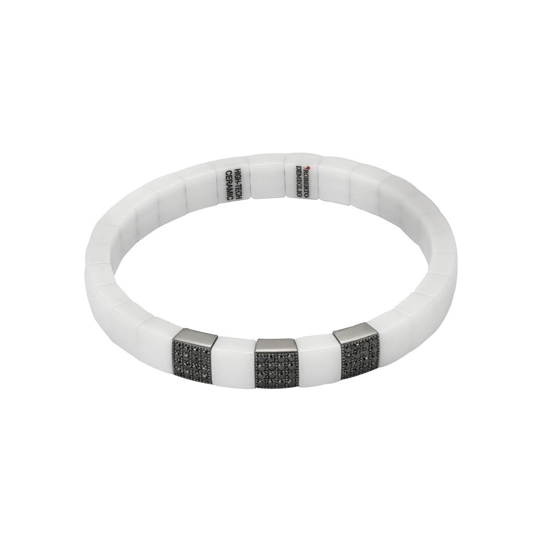 0.54 ctw Black Diamond Stretch Ceramic Bracelet