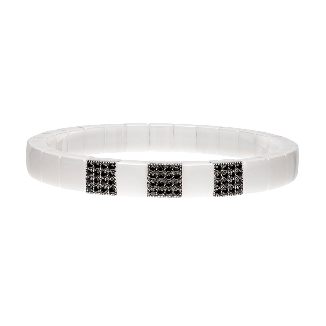 0.54 ctw Black Diamond Stretch Ceramic Bracelet