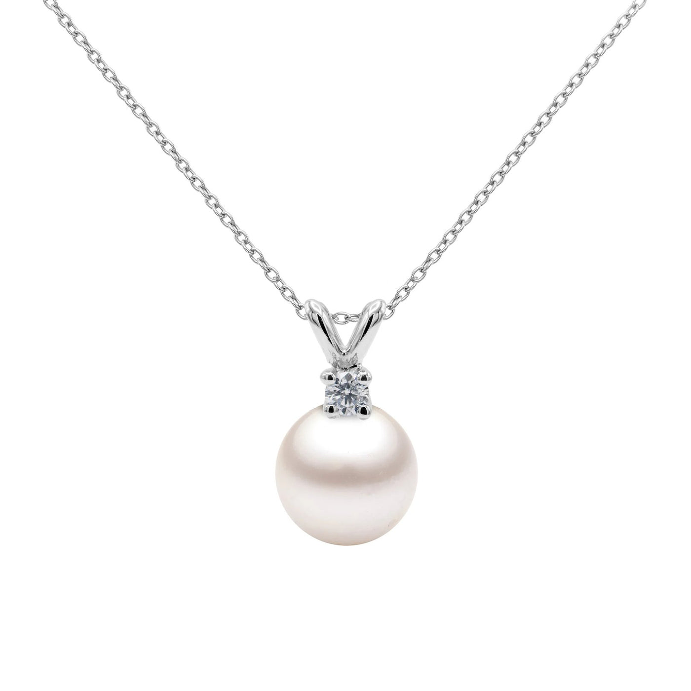 Pearl & Diamond Pendant Necklace