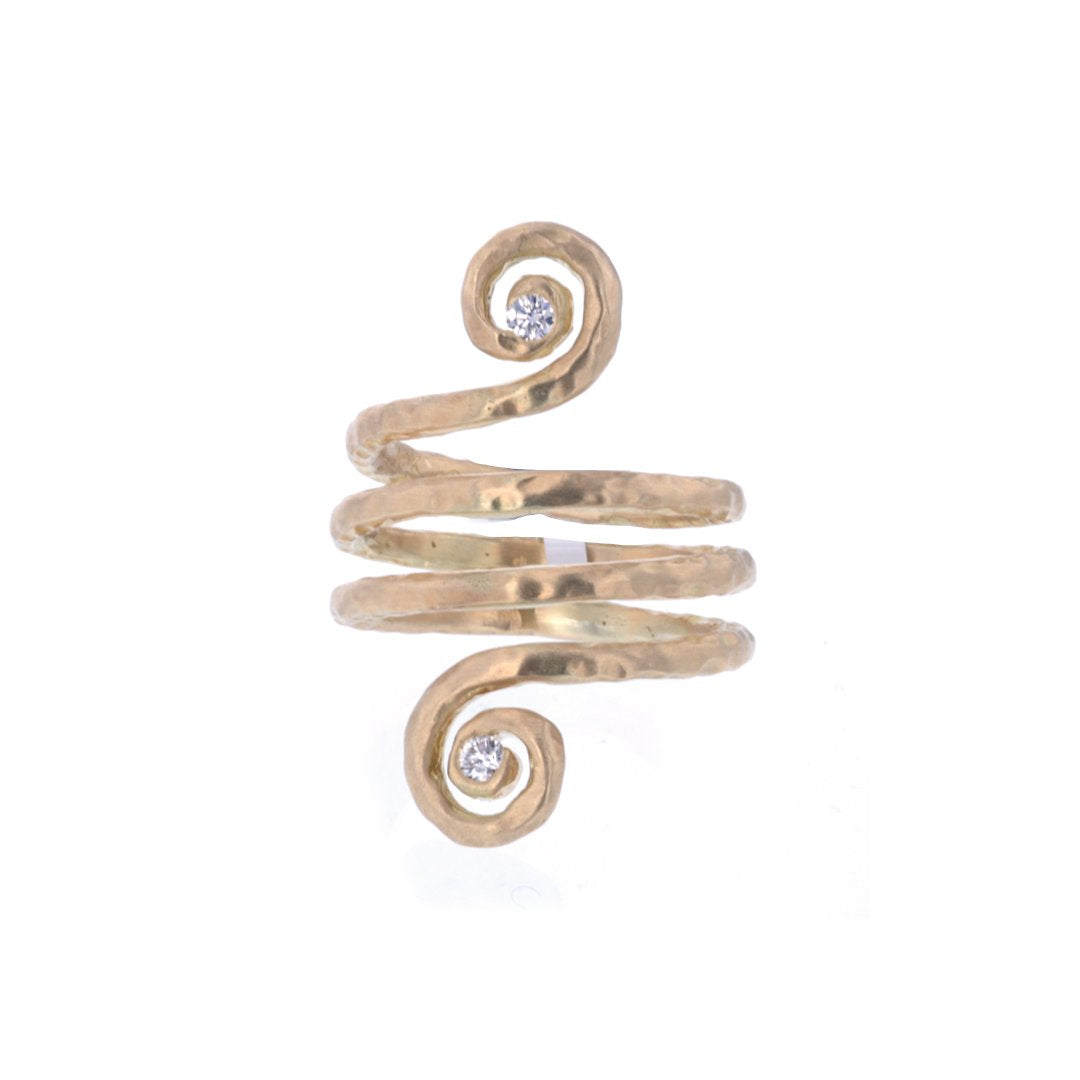 Hammered Twist Spiral Ring