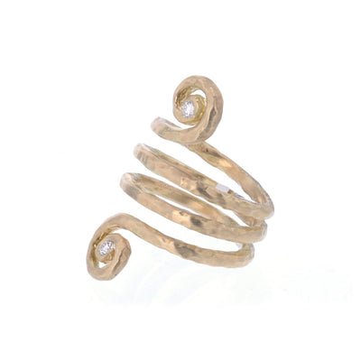 Hammered Twist Spiral Ring