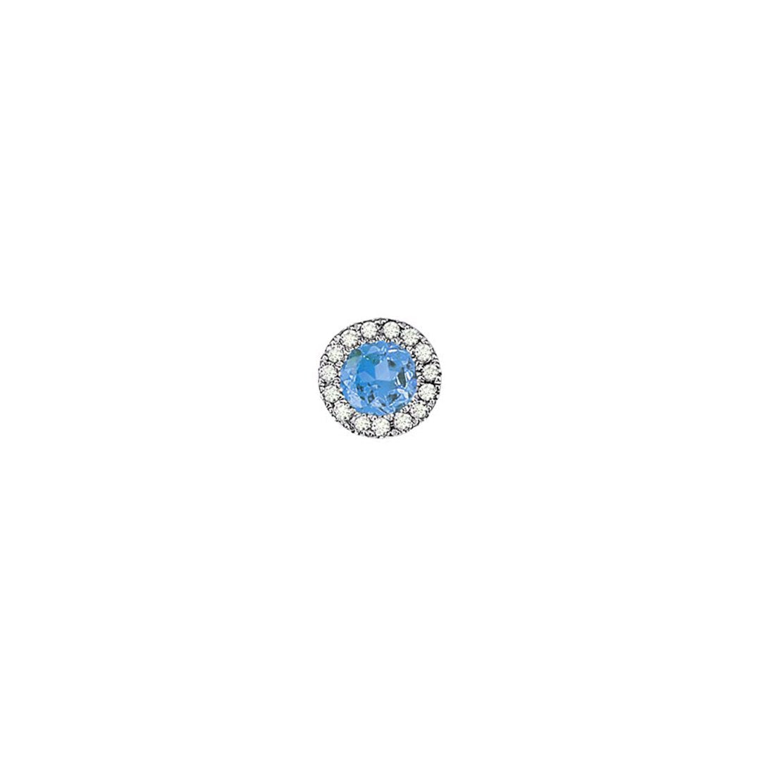Blue Topaz & Diamond Slide Pendant