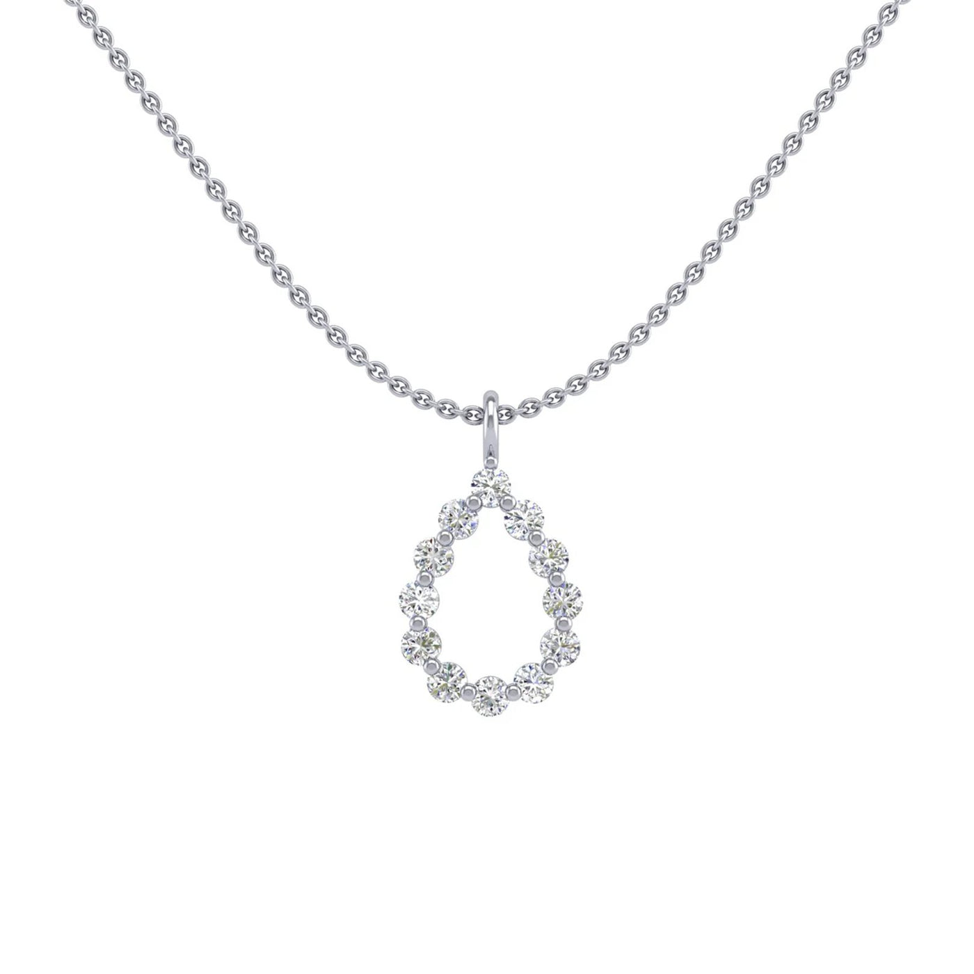 16+2" 0.57 ctw Diamond Open Pear Necklace