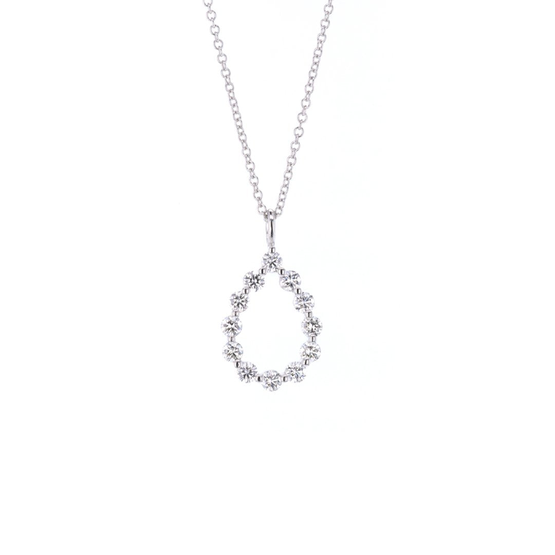 16+2" 0.57 ctw Diamond Open Pear Necklace