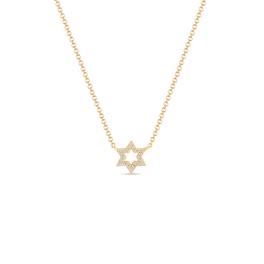 16+2" 0.07 ctw Diamond Open Star Necklace