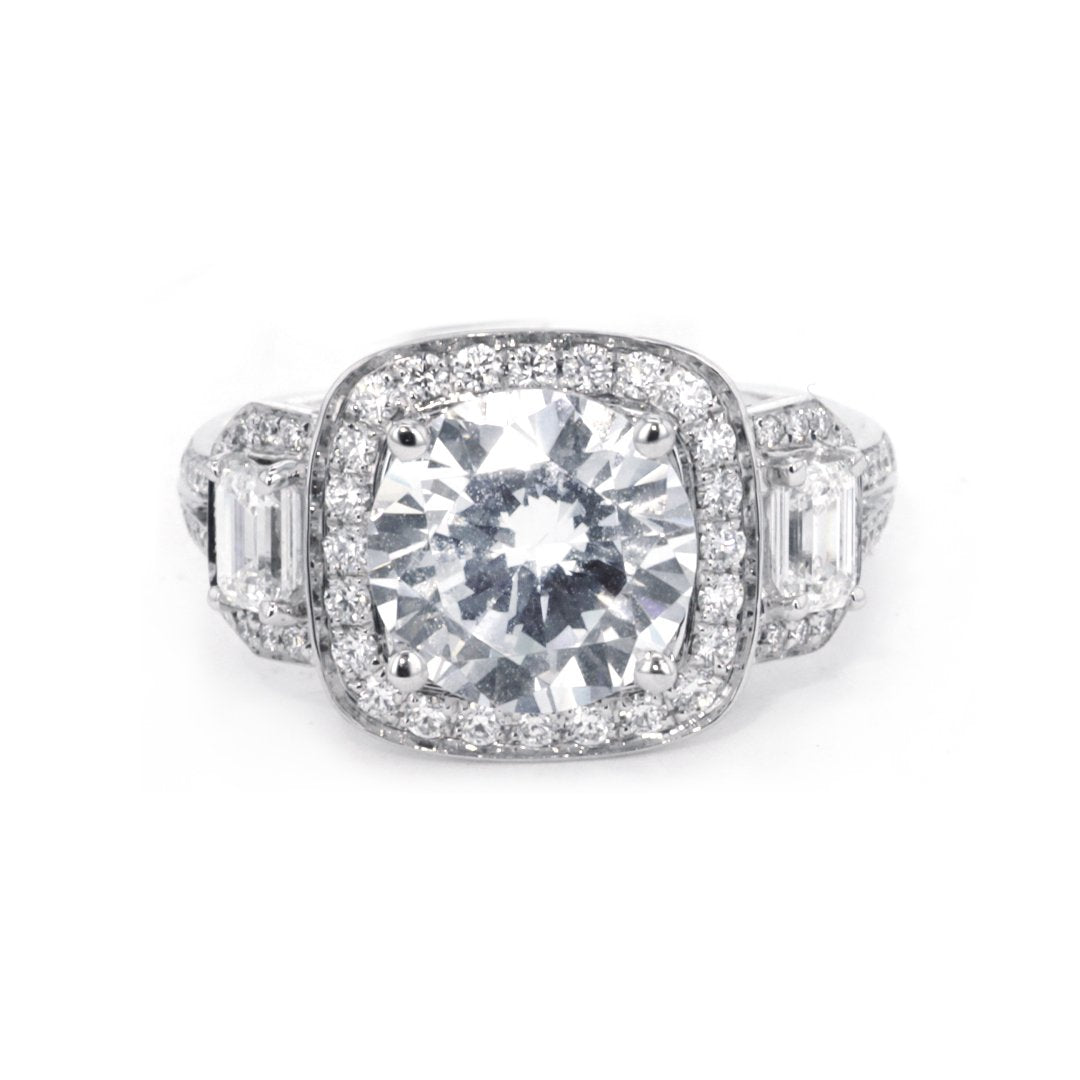 0.99 ctw Diamond Halo Engagement Ring