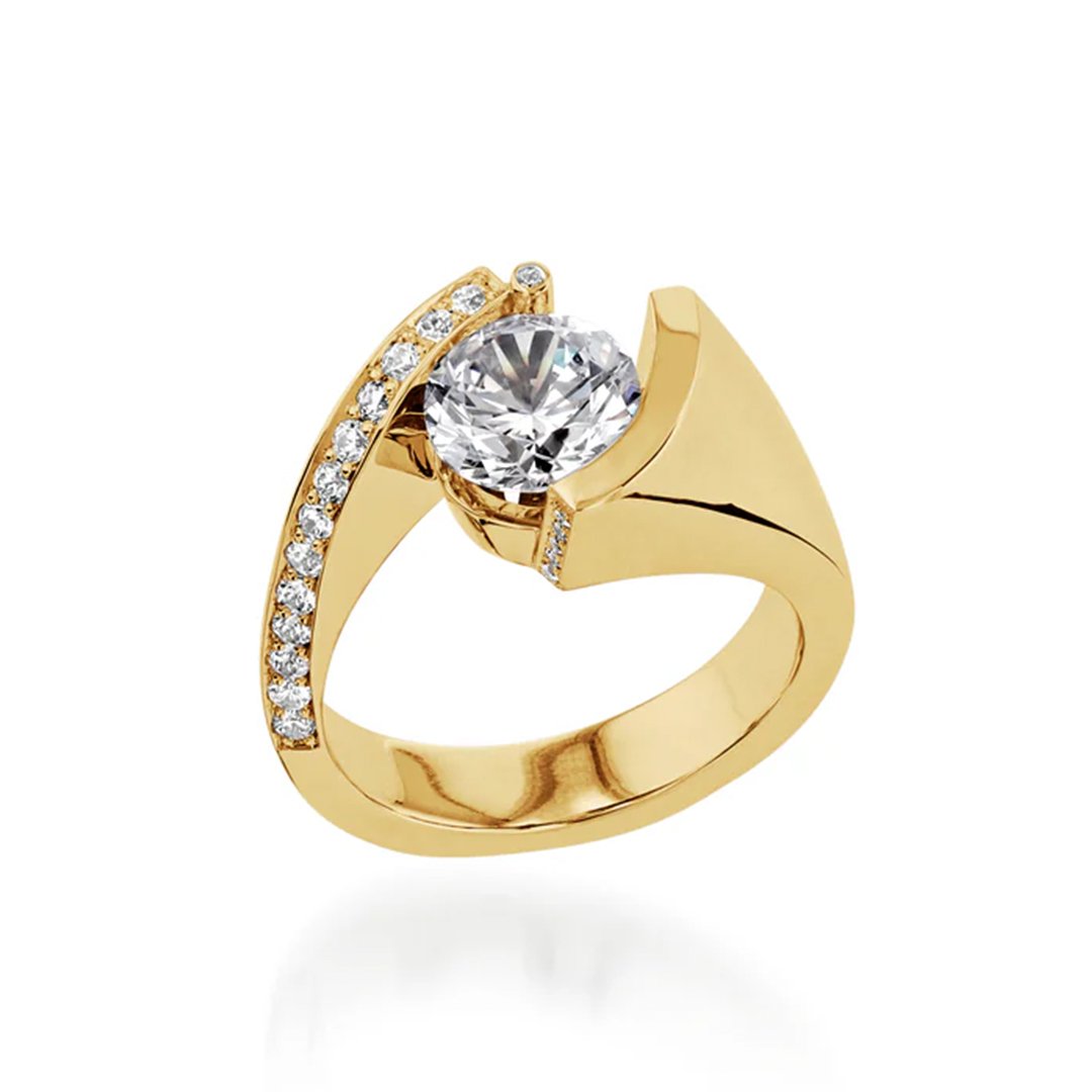 Half Bezel Engagement Ring