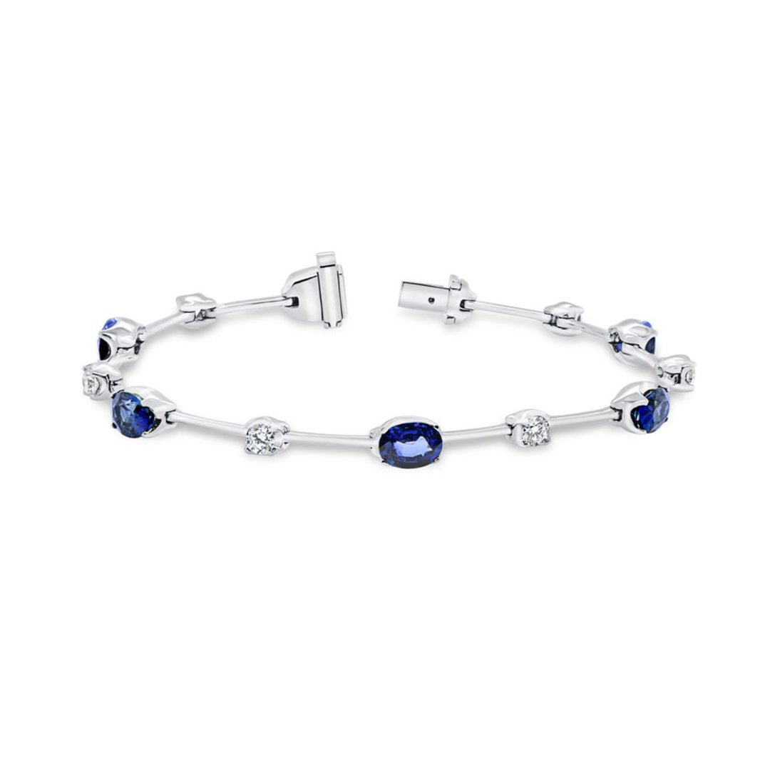 Blue Sapphire & Diamond Bracelet