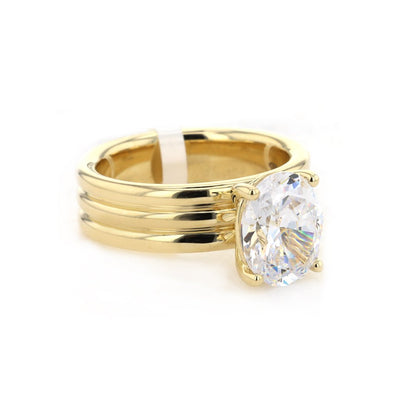 Wide Solitaire Engagement Ring