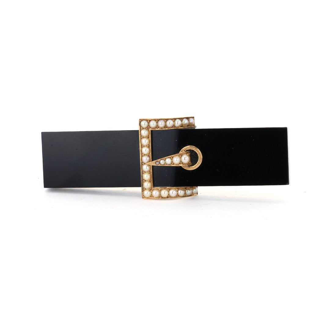 Onyx & Pearl Bar Pin