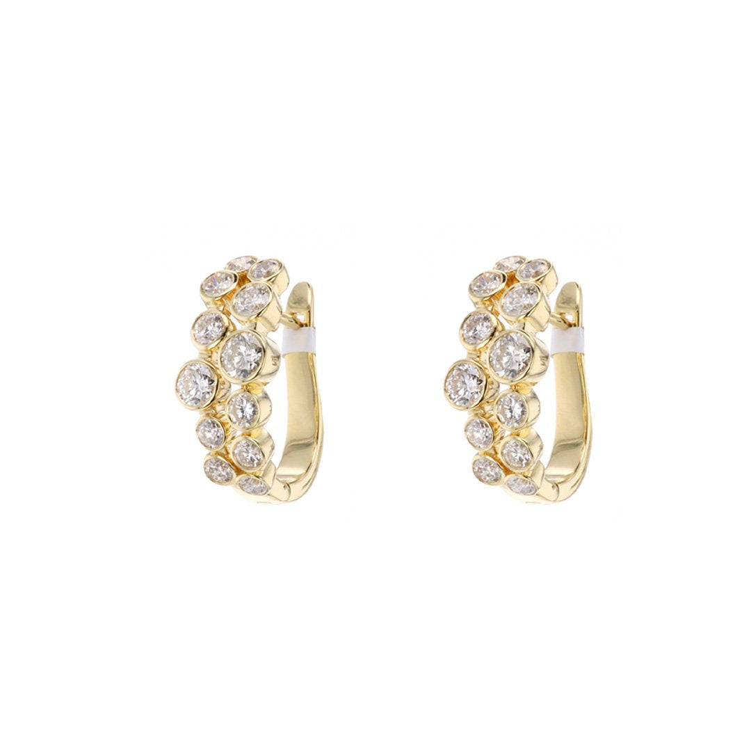 3.09 ctw Diamond Bubble Hoop Earring