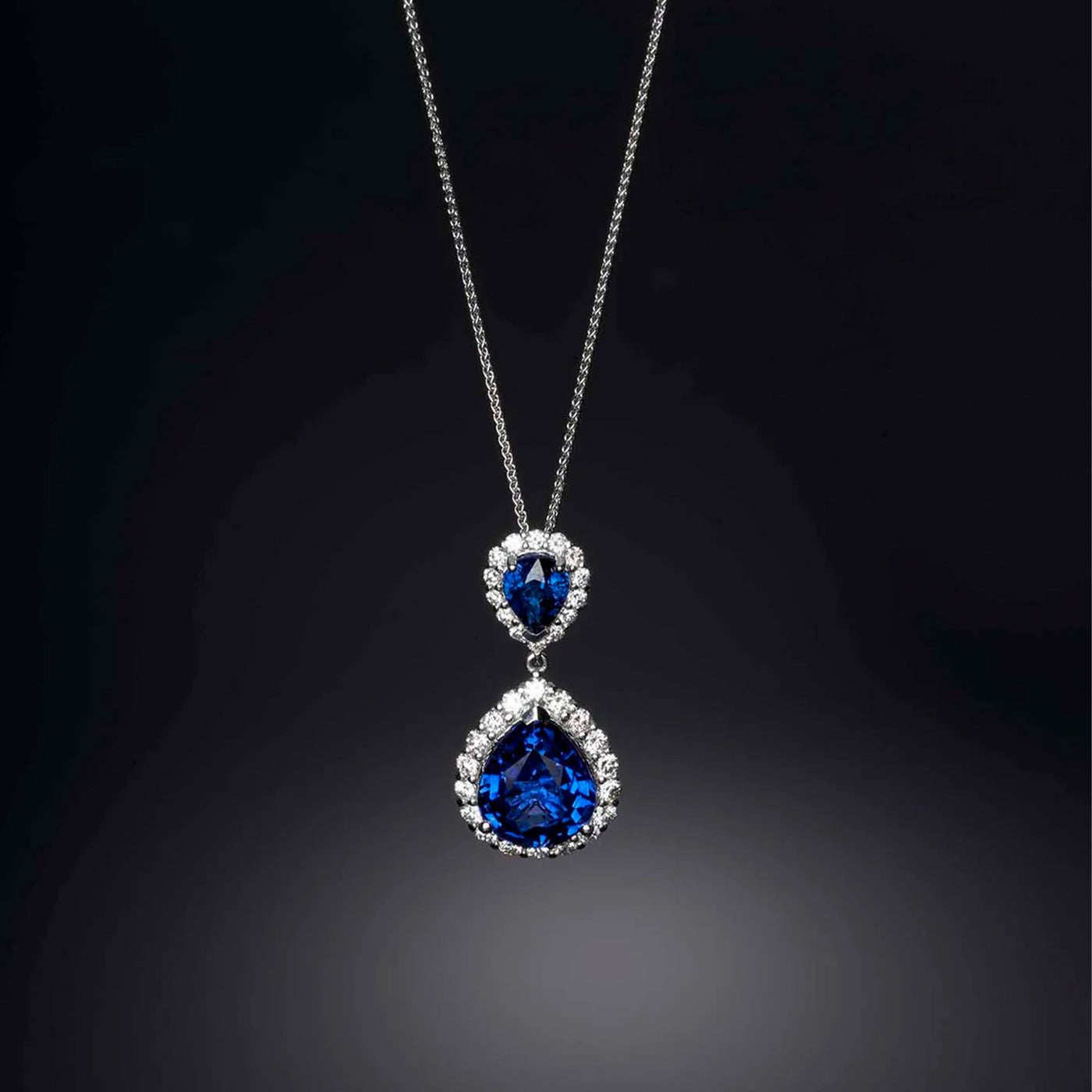 Blue Sapphire & Diamond Pendant Necklace