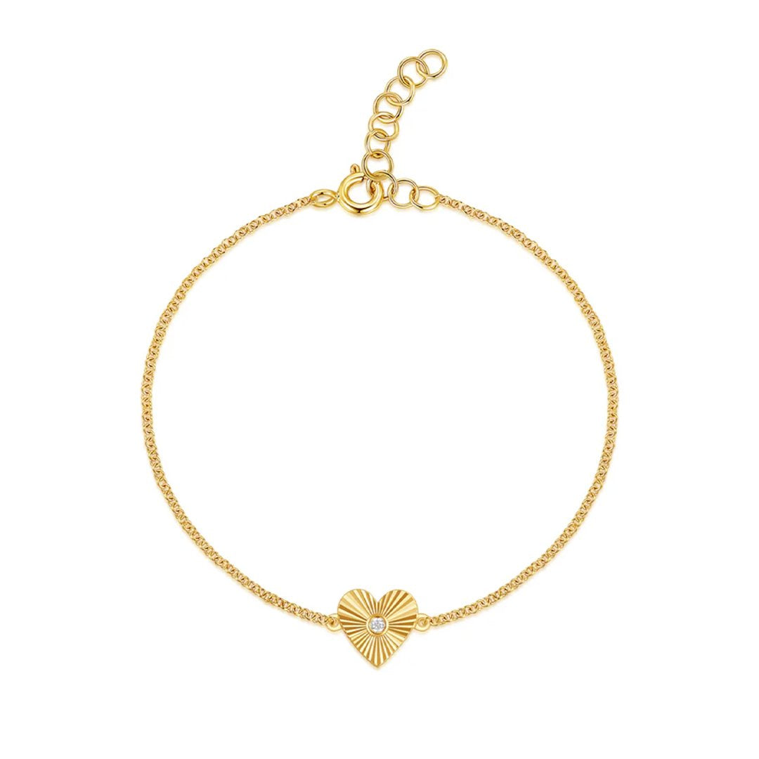 0.01 ctw Diamond Heart Bracelet