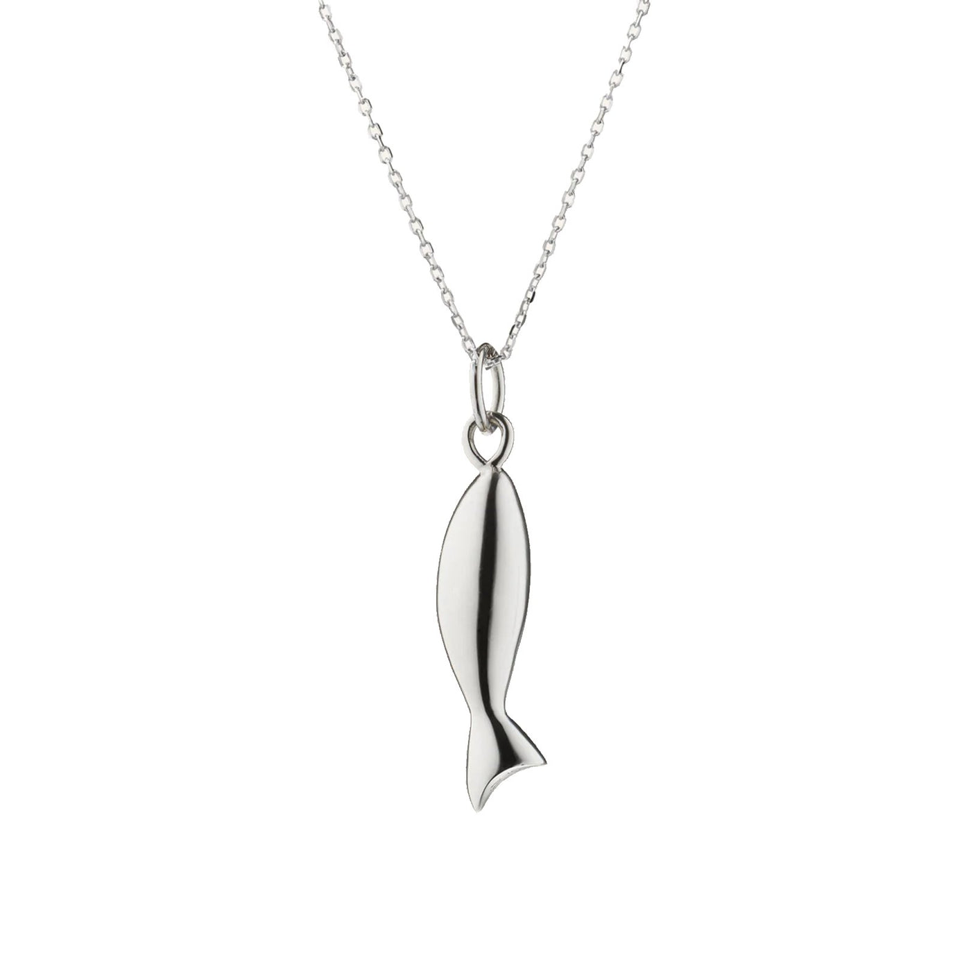 Silver Fish Charm Pendant Necklace