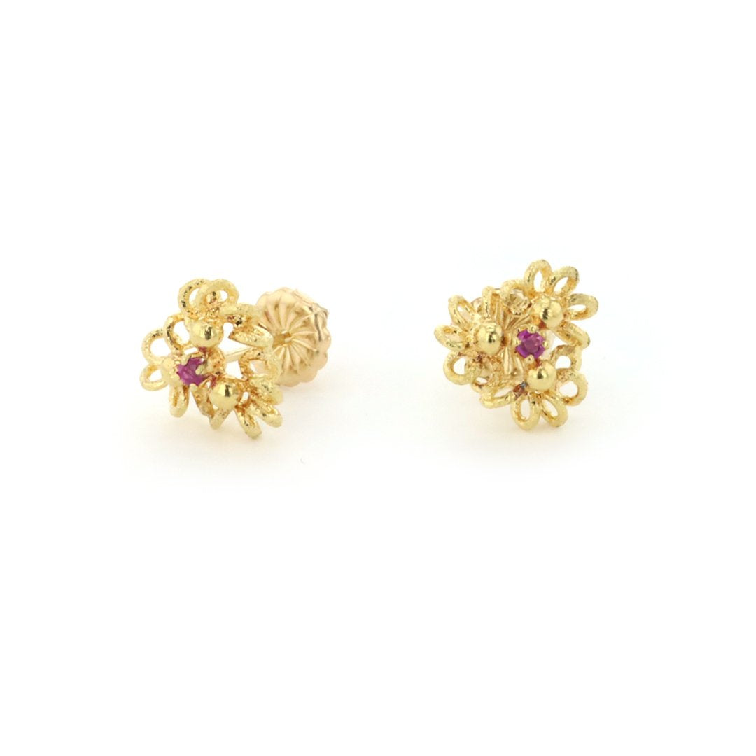 Ruby Petal Earrings