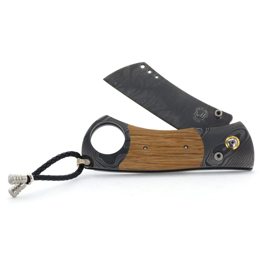Barrel Wood Cigar Cutter Pocket Knife
