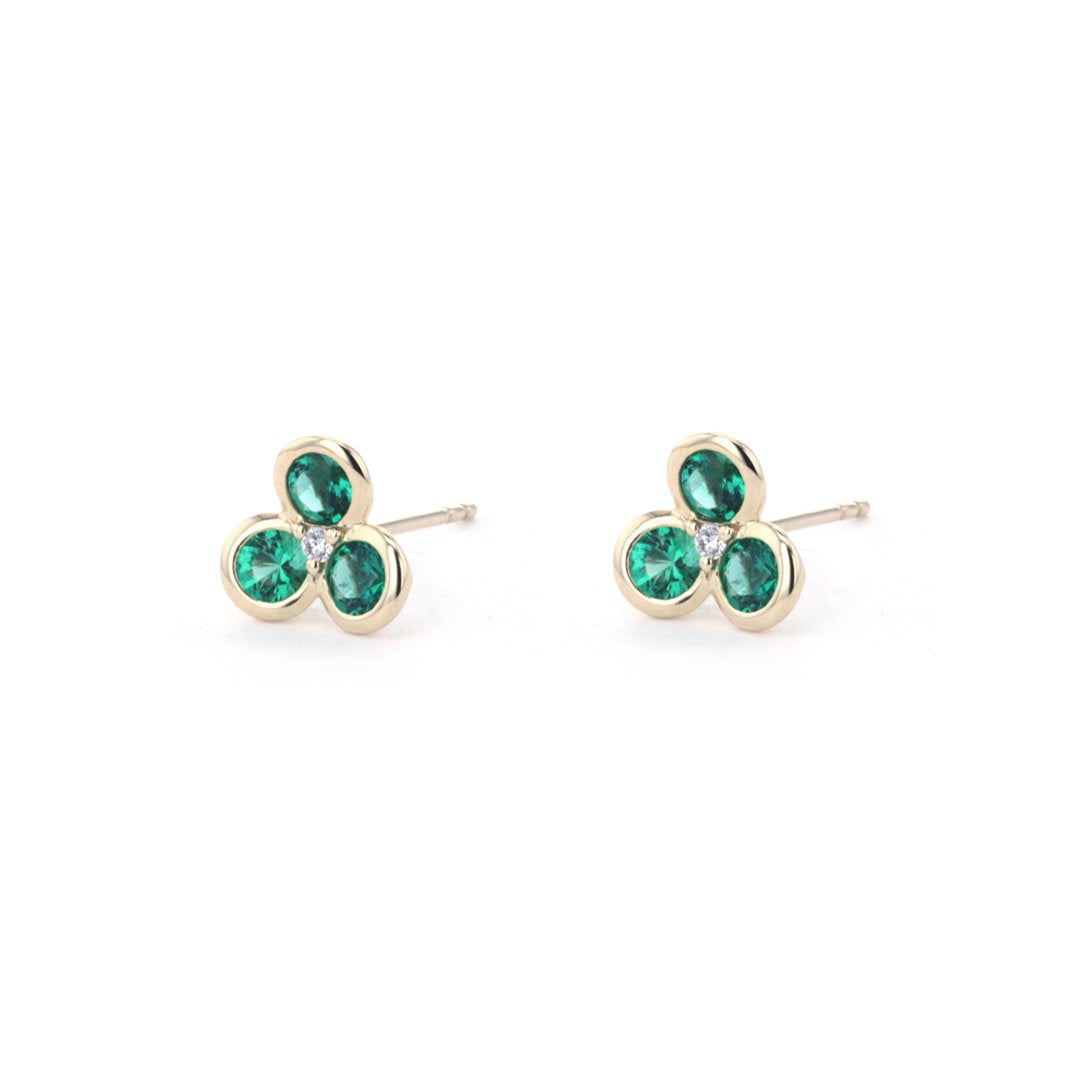 Emerald Flower Earrings