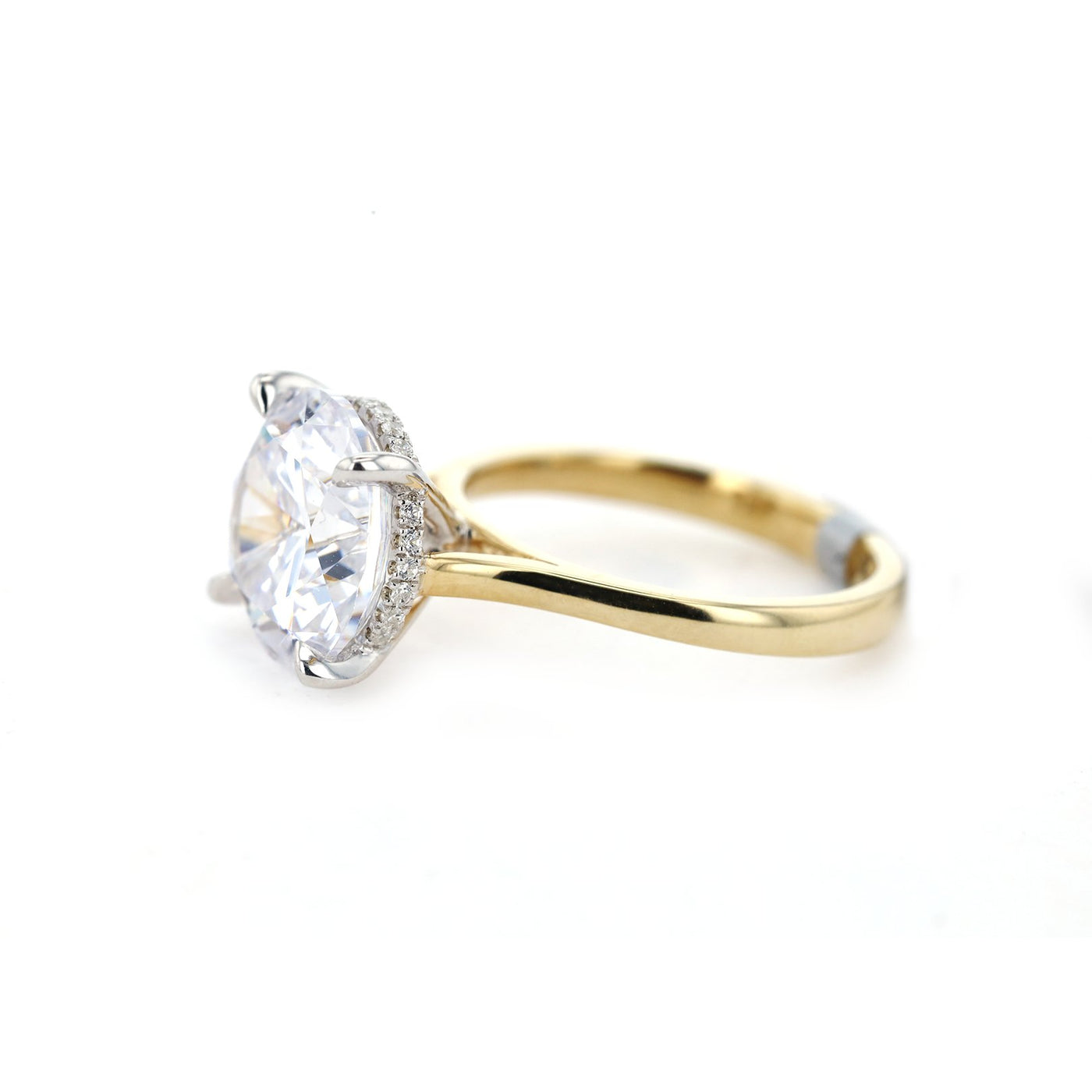 0.08 ctw Diamond Hidden Halo Engagement Ring