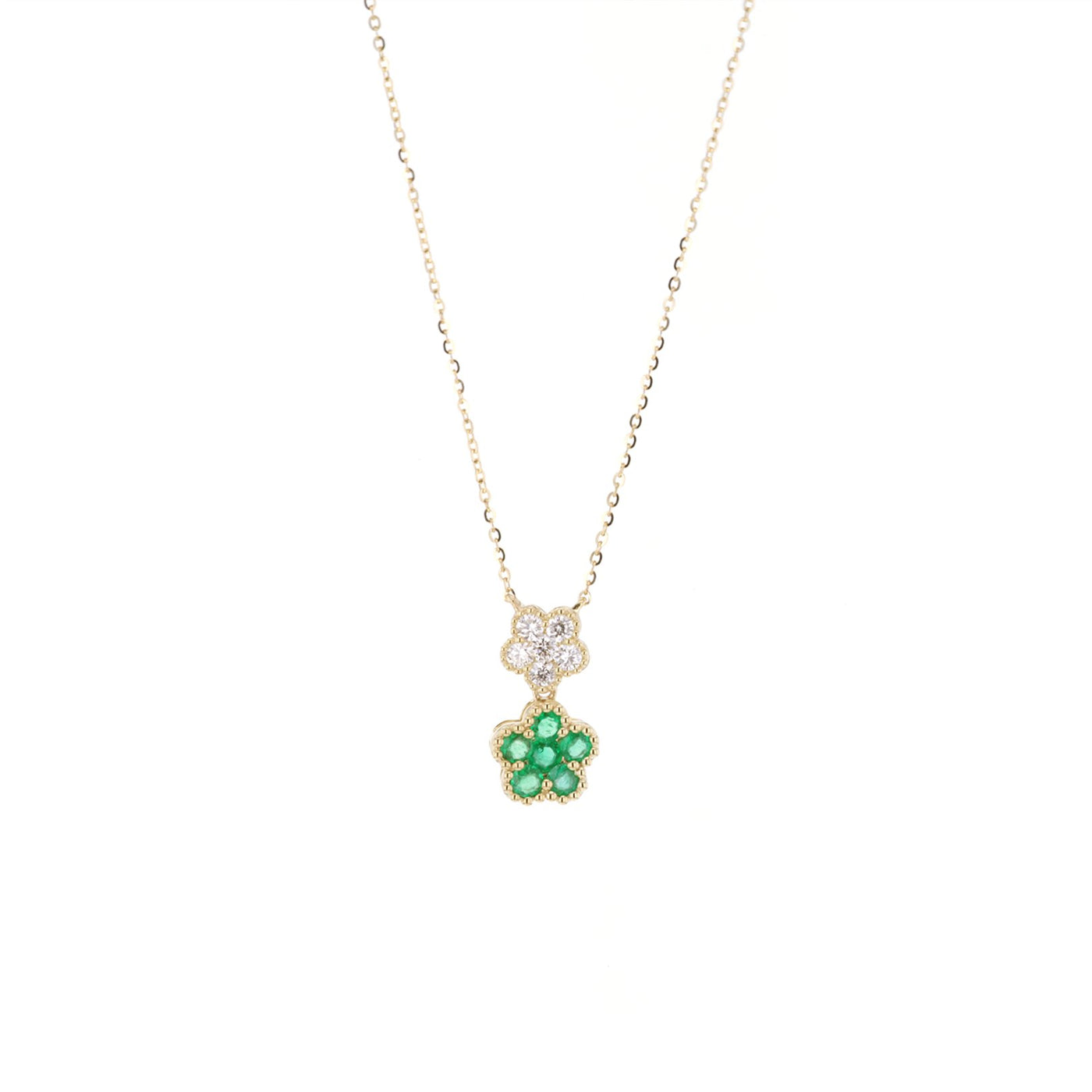 Emerald & Diamond Pendant Necklace